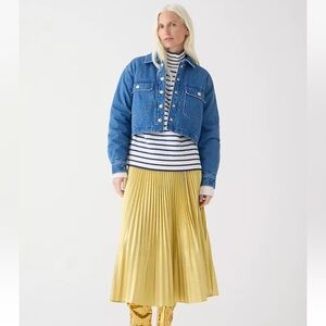 J. Crew Pleated Wrap Skirt in Gold Lamé
